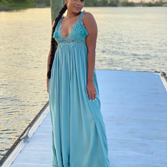 Fashion Nova Sparks Were Flying Crochet Maxi Dress - Picture 2 of 2